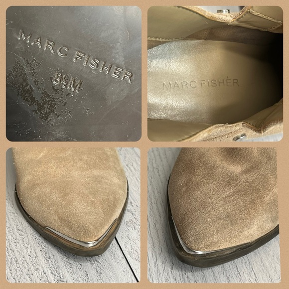 Marc Fisher Dayne Suede Studded Booties / Shooties / Boots, 8.5, Tan, Back Zip - Picture 17 of 17